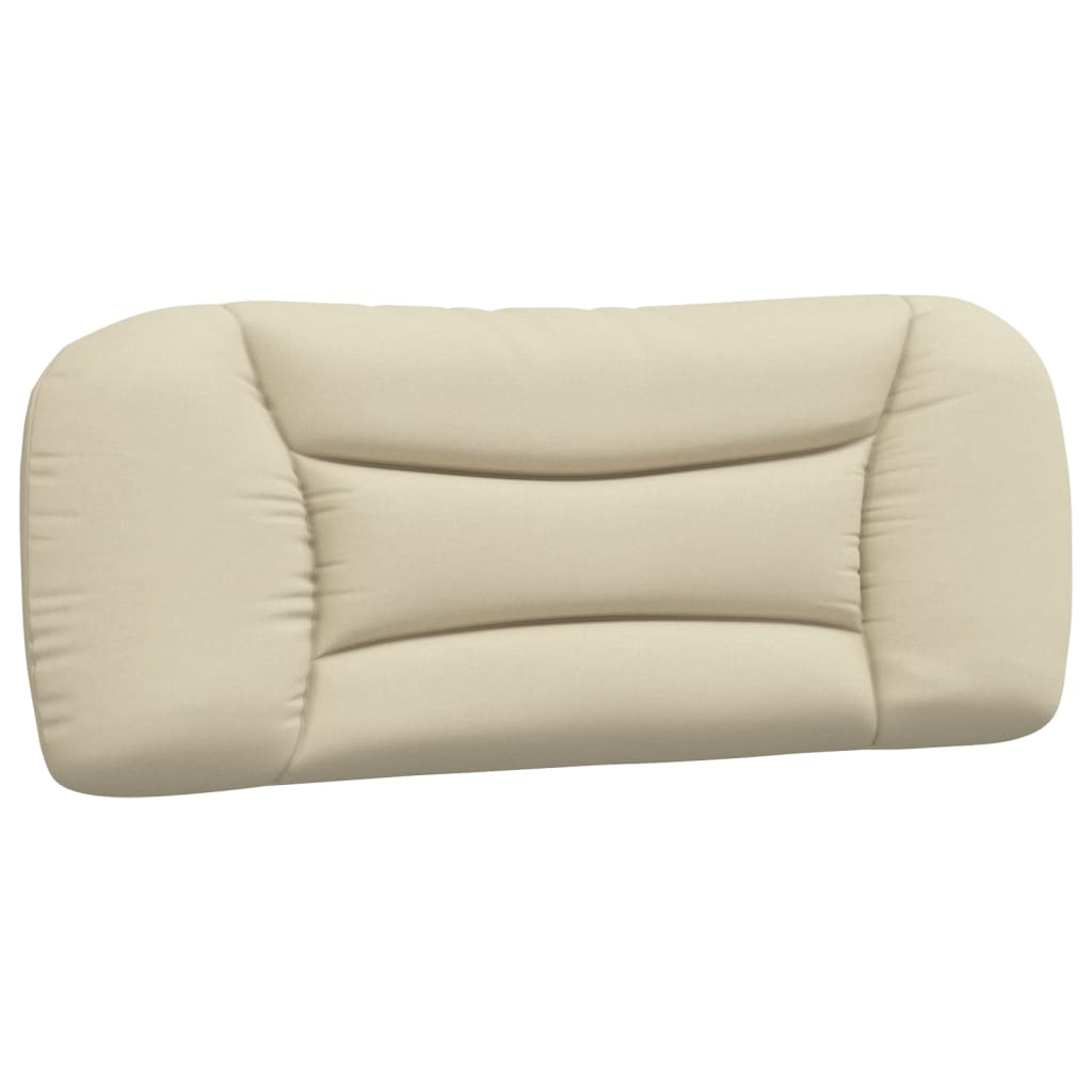 Bed with mattress cream 100x200 cm fabric