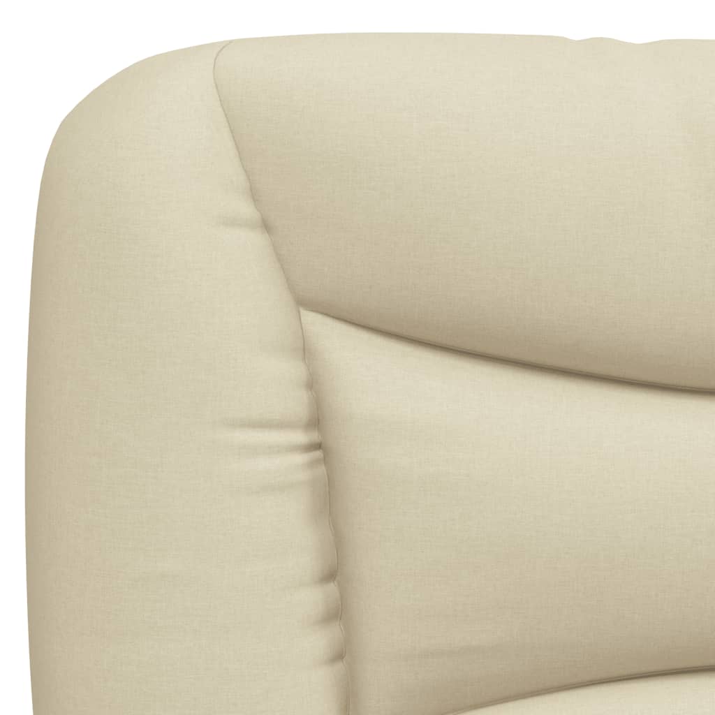 Bed with mattress cream 100x200 cm fabric