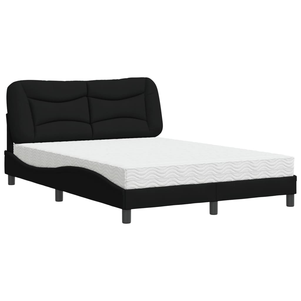 Bett mit Matratze "Hvar" Schwarz 120x200 cm Stoff