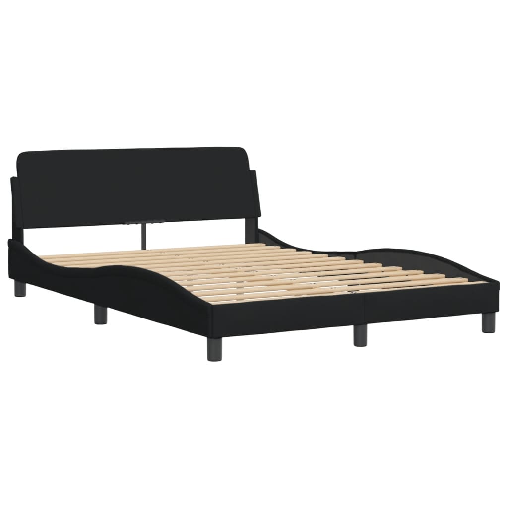 Bett mit Matratze "Hvar" Schwarz 140x190 cm Stoff