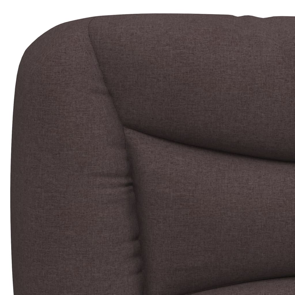 Bed with mattress dark brown 160x200 cm fabric