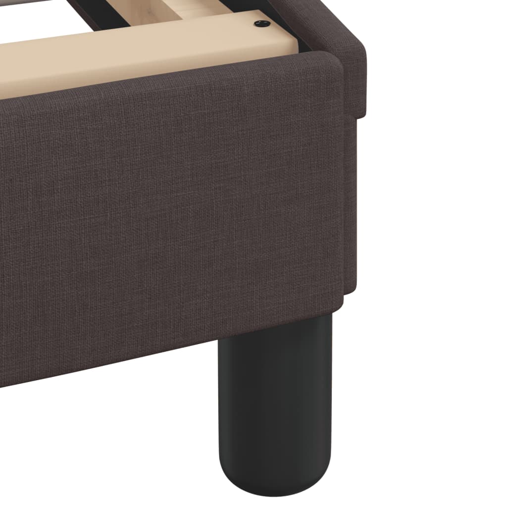 Bed with mattress dark brown 160x200 cm fabric