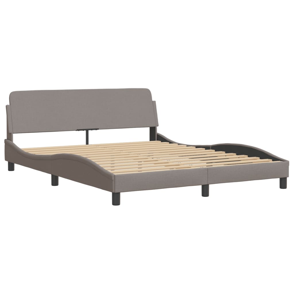 Bett mit Matratze "Hvar" Taupe 160x200 cm Stoff