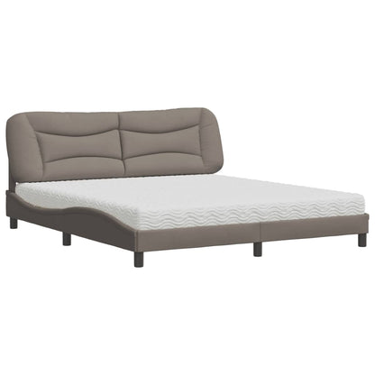 Bett mit Matratze "Hvar" Taupe 180x200 cm Stoff