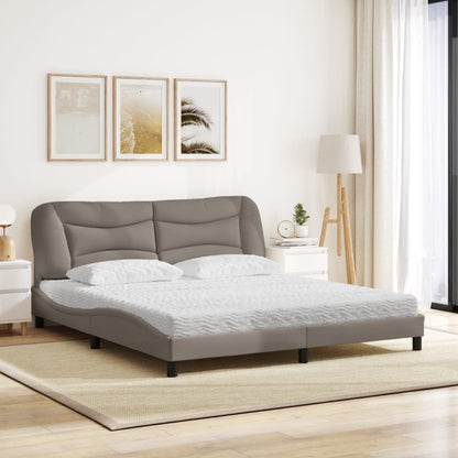 Bett mit Matratze "Hvar" Taupe 180x200 cm Stoff