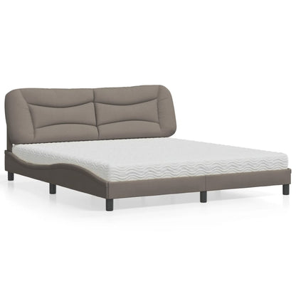 Bett mit Matratze "Hvar" Taupe 180x200 cm Stoff