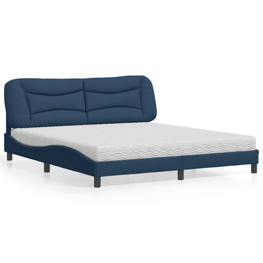 Bett mit Matratze "Hvar" Blau 180x200 cm Stoff