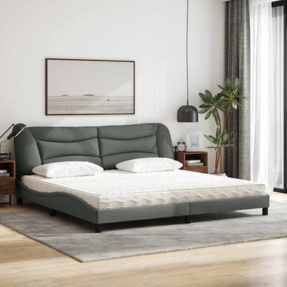 Bett mit Matratze "Hvar" Dunkelgrau 200x200 cm Stoff