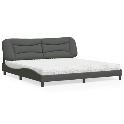 Bett mit Matratze "Hvar" Dunkelgrau 200x200 cm Stoff