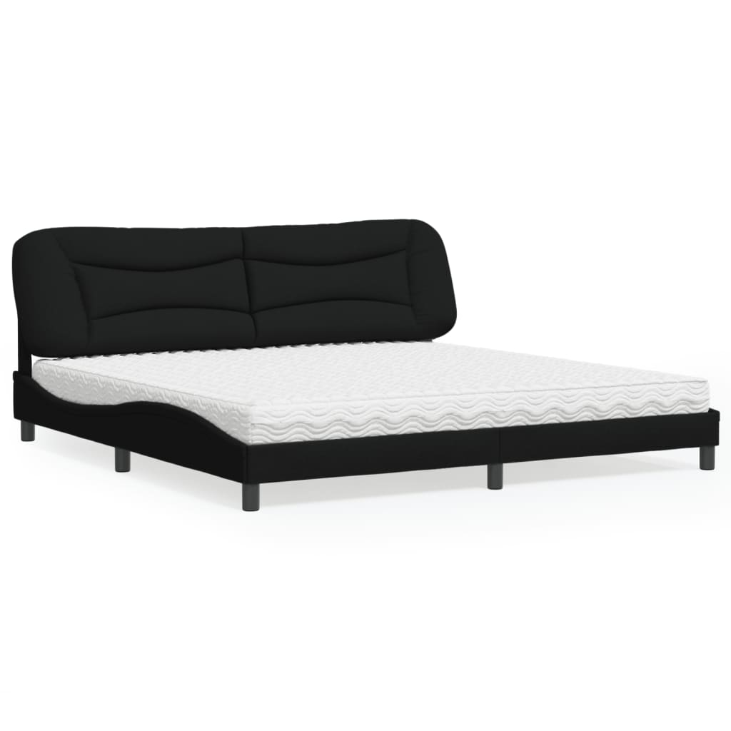 Bett mit Matratze "Hvar" Schwarz 200x200 cm Stoff