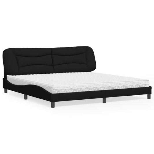 Bett mit Matratze "Hvar" Schwarz 200x200 cm Stoff