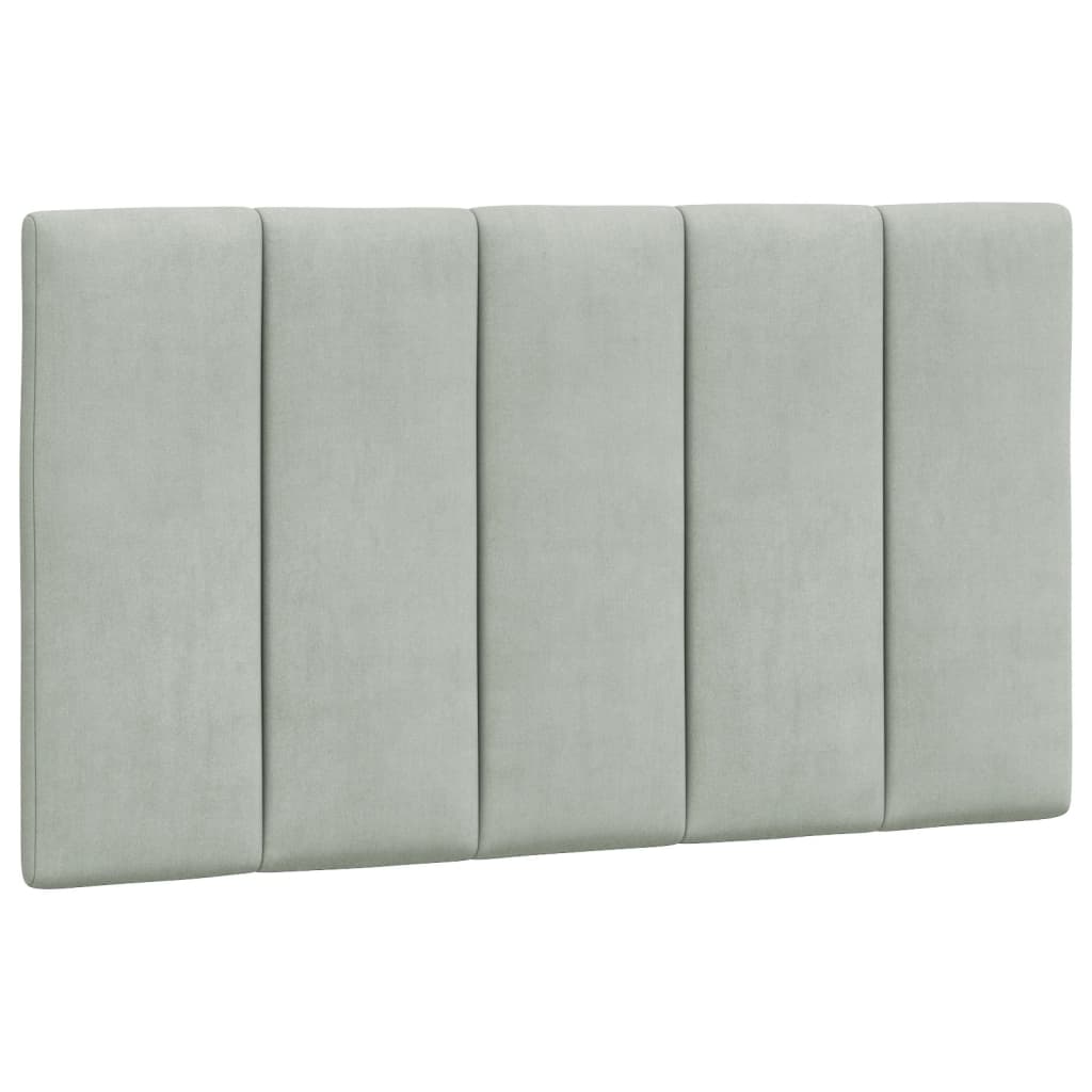 Lit avec matelas "Hanko" gris clair 80x200 cm velours