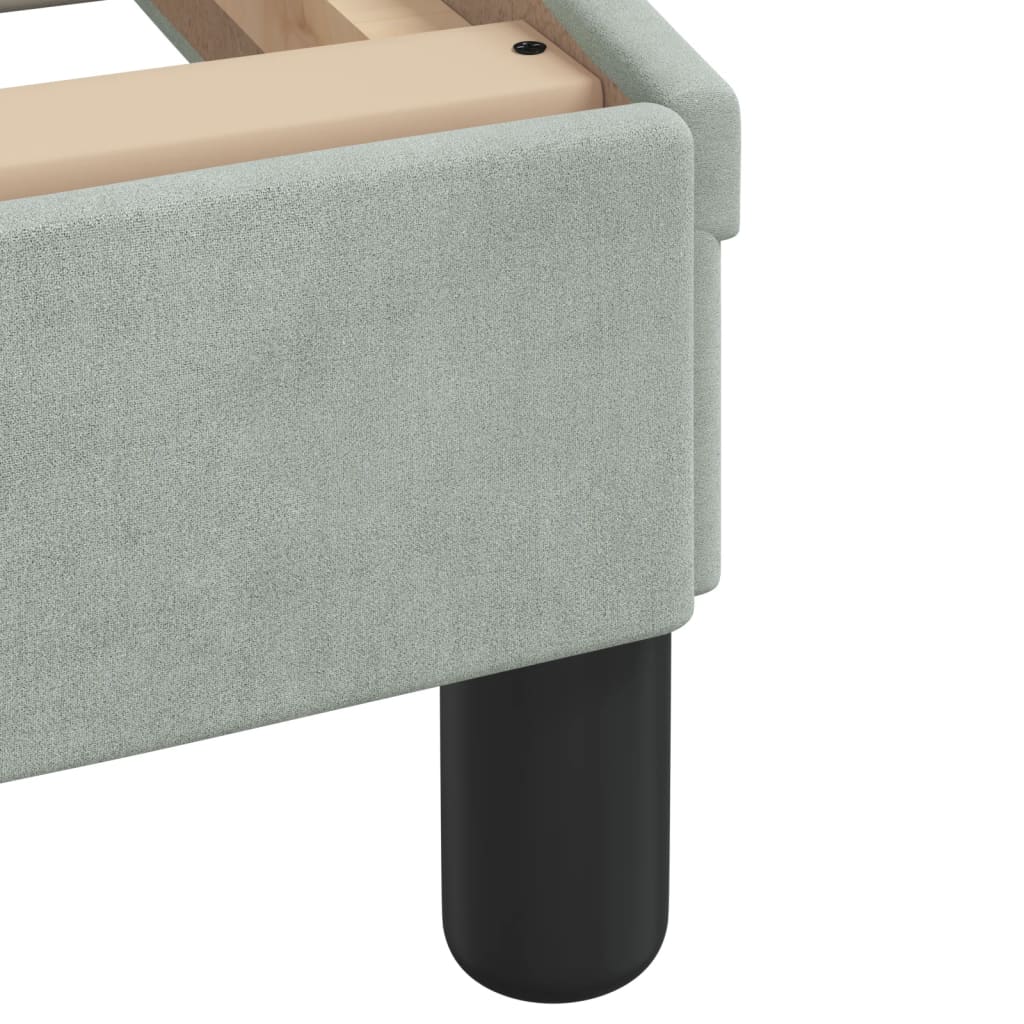Lit avec matelas "Hanko" gris clair 80x200 cm velours