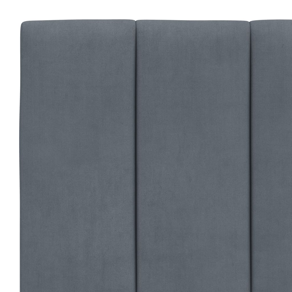 Bett mit Matratze "Hanko" Dunkelgrau 80x200 cm Samt