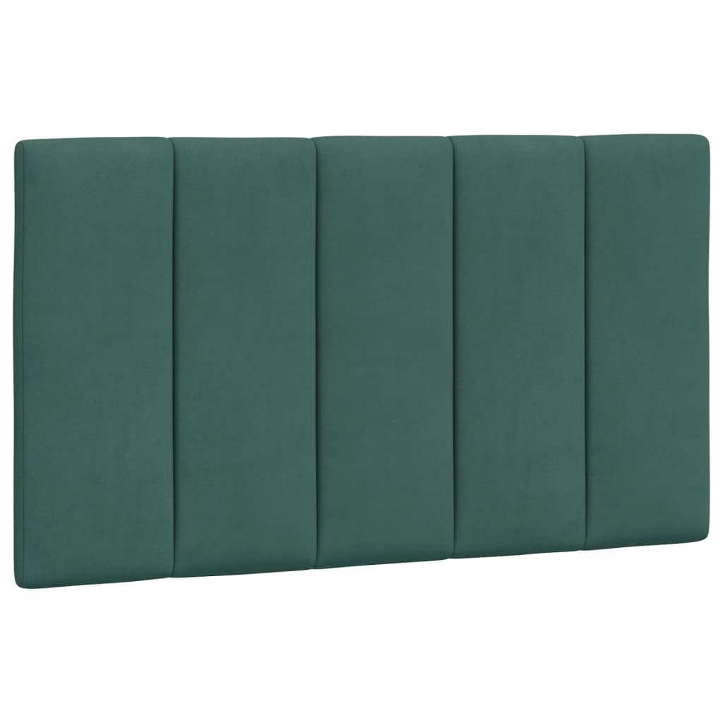 Lit avec matelas "Hanko" vert foncé 80x200 cm velours