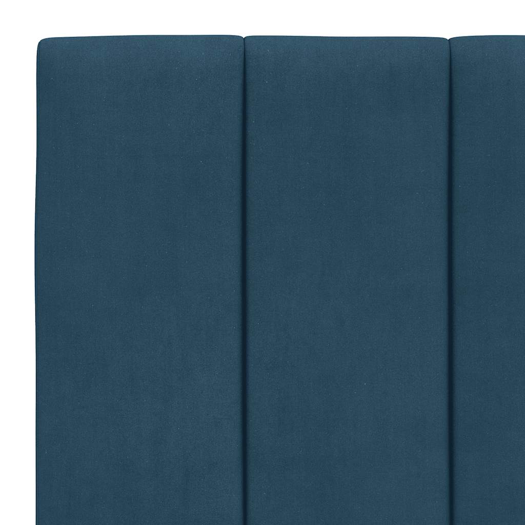 Bett mit Matratze "Hanko" Blau 80x200 cm Samt