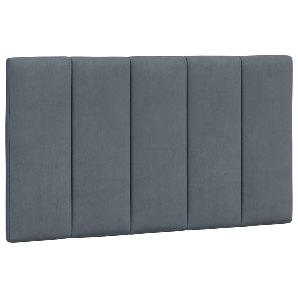 Bett mit Matratze "Hanko" Dunkelgrau 90x190 cm Samt