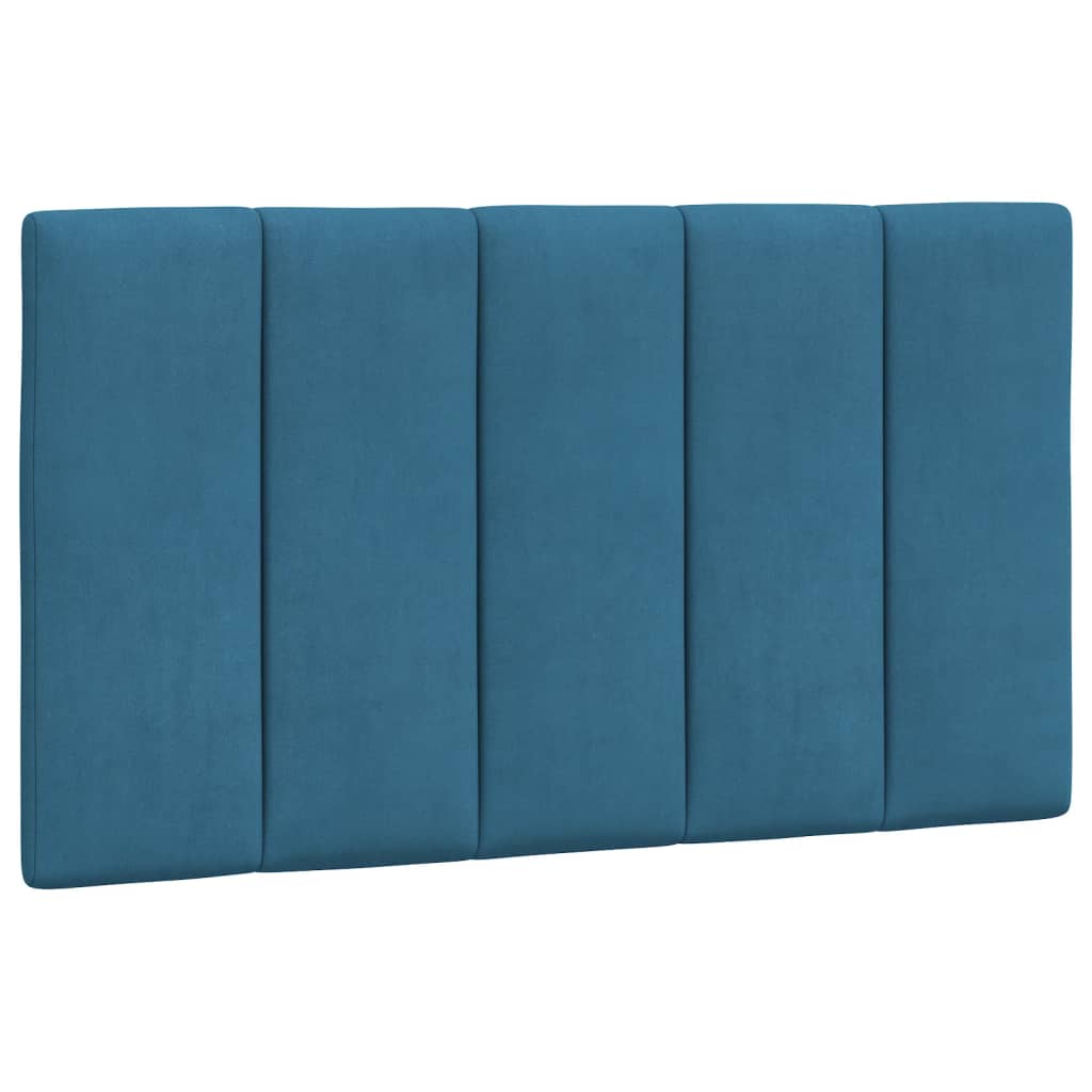 Bett mit Matratze "Hanko" Blau 90x190 cm Samt