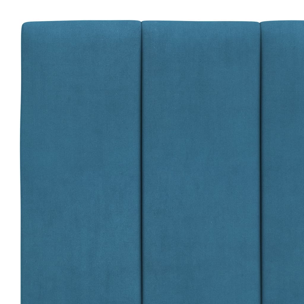 Bett mit Matratze "Hanko" Blau 90x190 cm Samt
