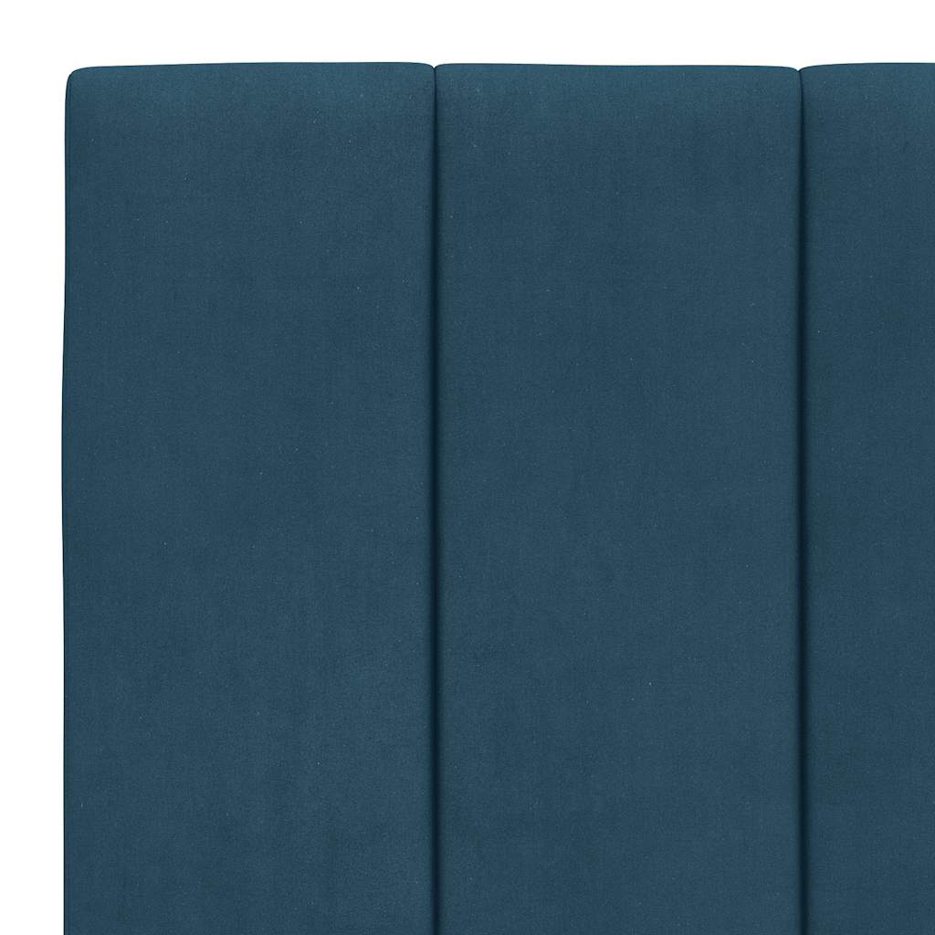 Bett mit Matratze "Hanko" Blau 90x200 cm Samt