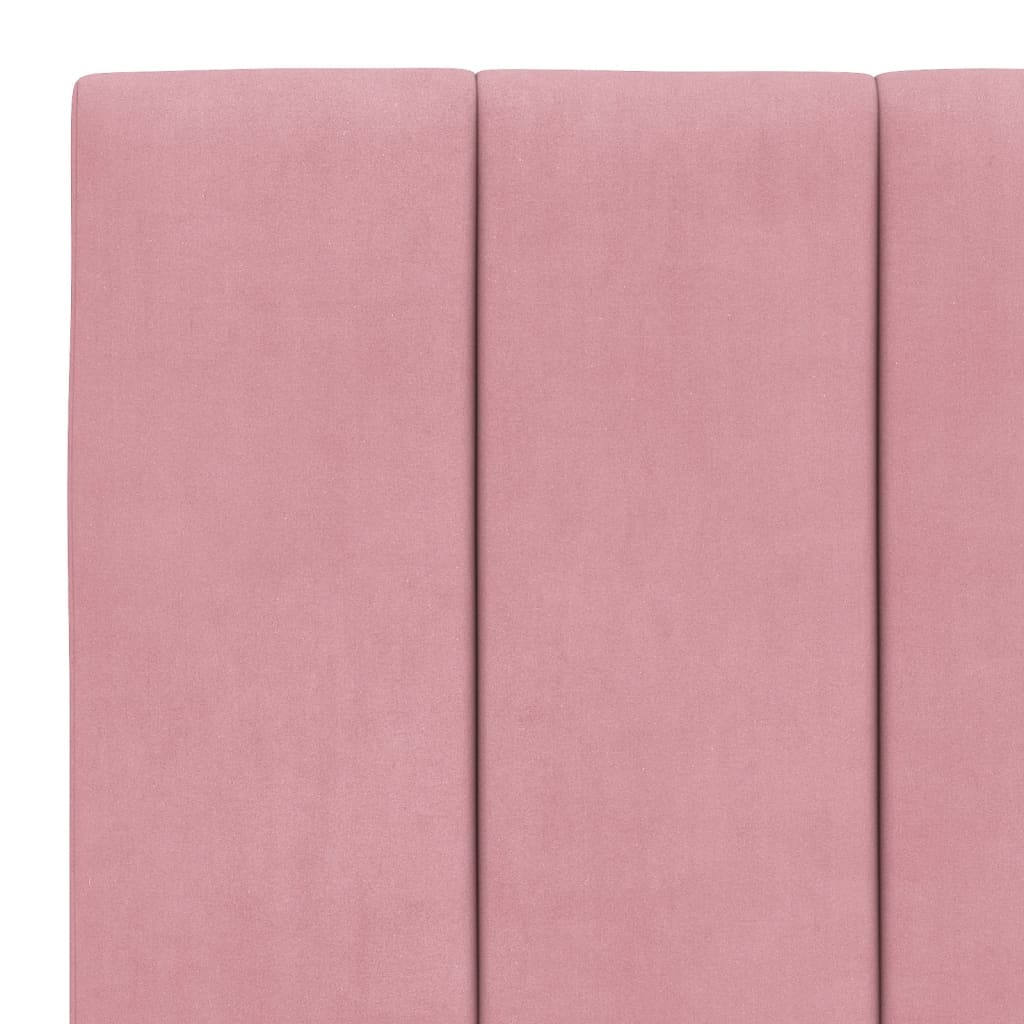 Bett mit Matratze "Hanko" Rosa 90x200 cm Samt