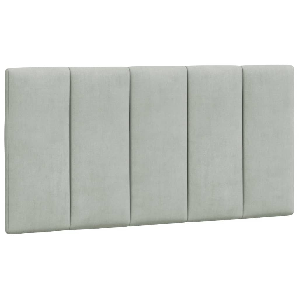 Lit avec matelas "Hanko" gris clair 100x200 cm velours