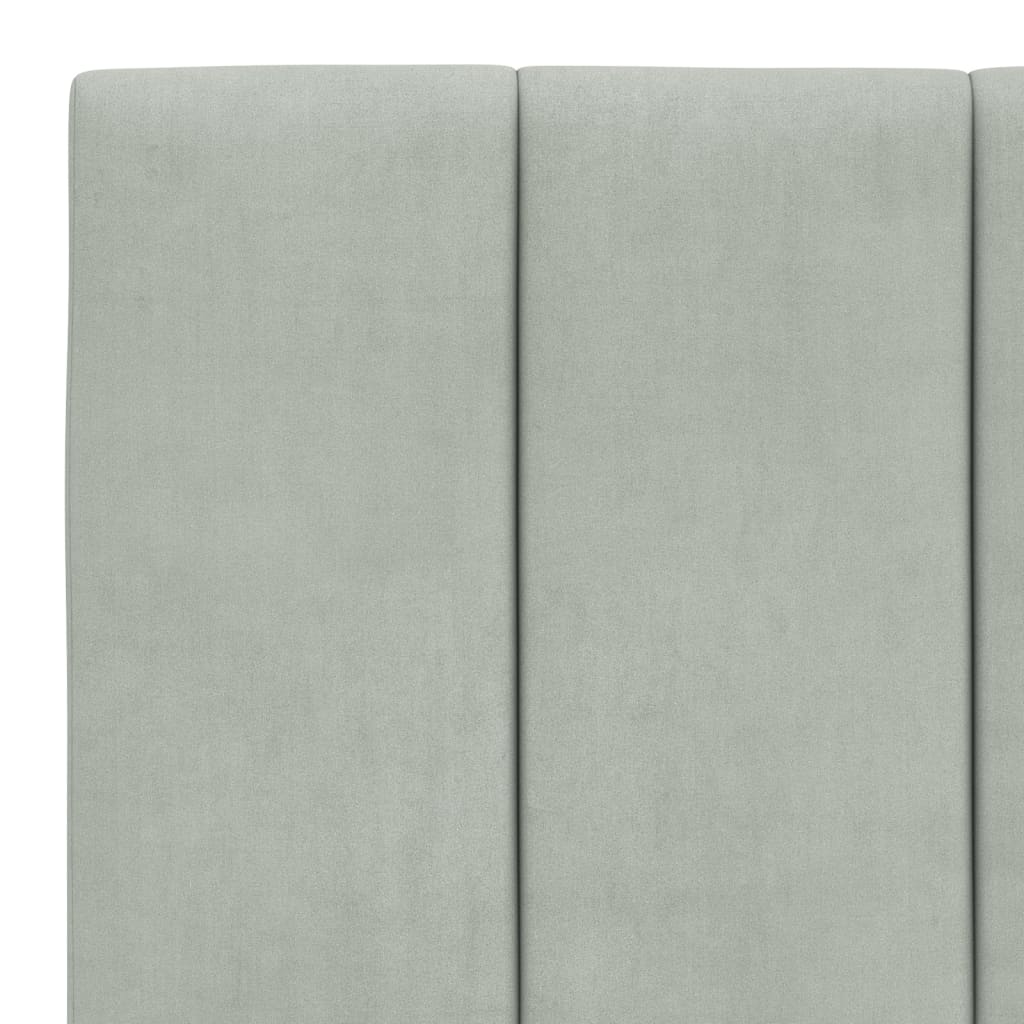 Lit avec matelas "Hanko" gris clair 100x200 cm velours