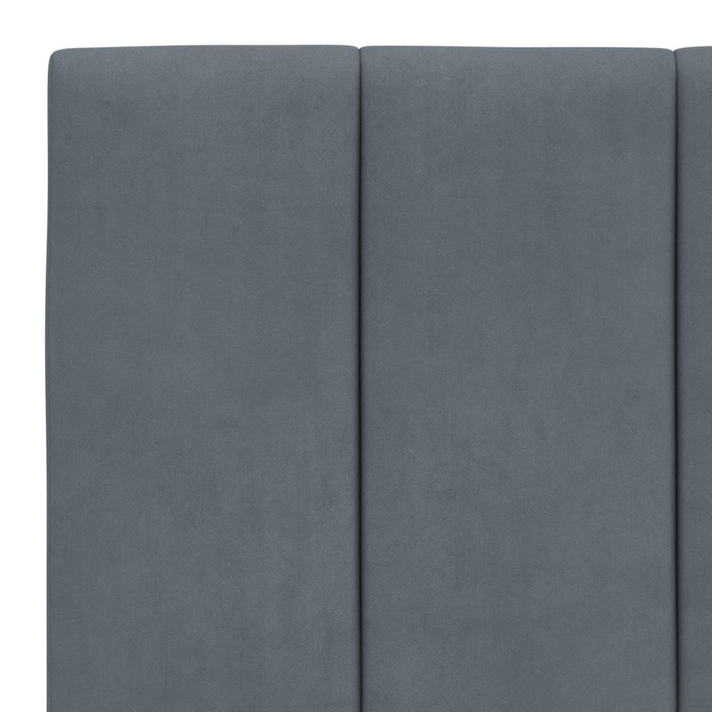 Bett mit Matratze "Hanko" Dunkelgrau 100x200 cm Samt