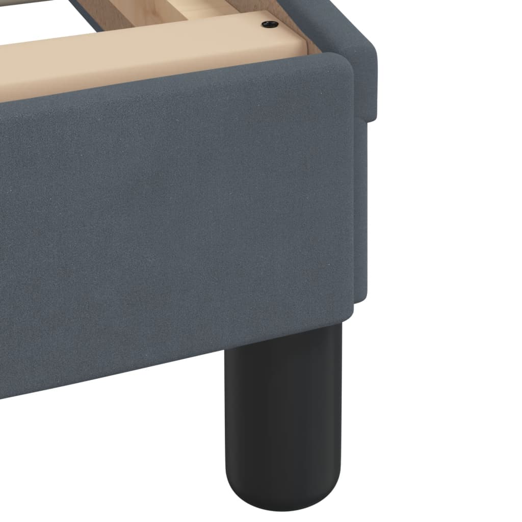 Bed with mattress dark grey 100x200 cm velvet