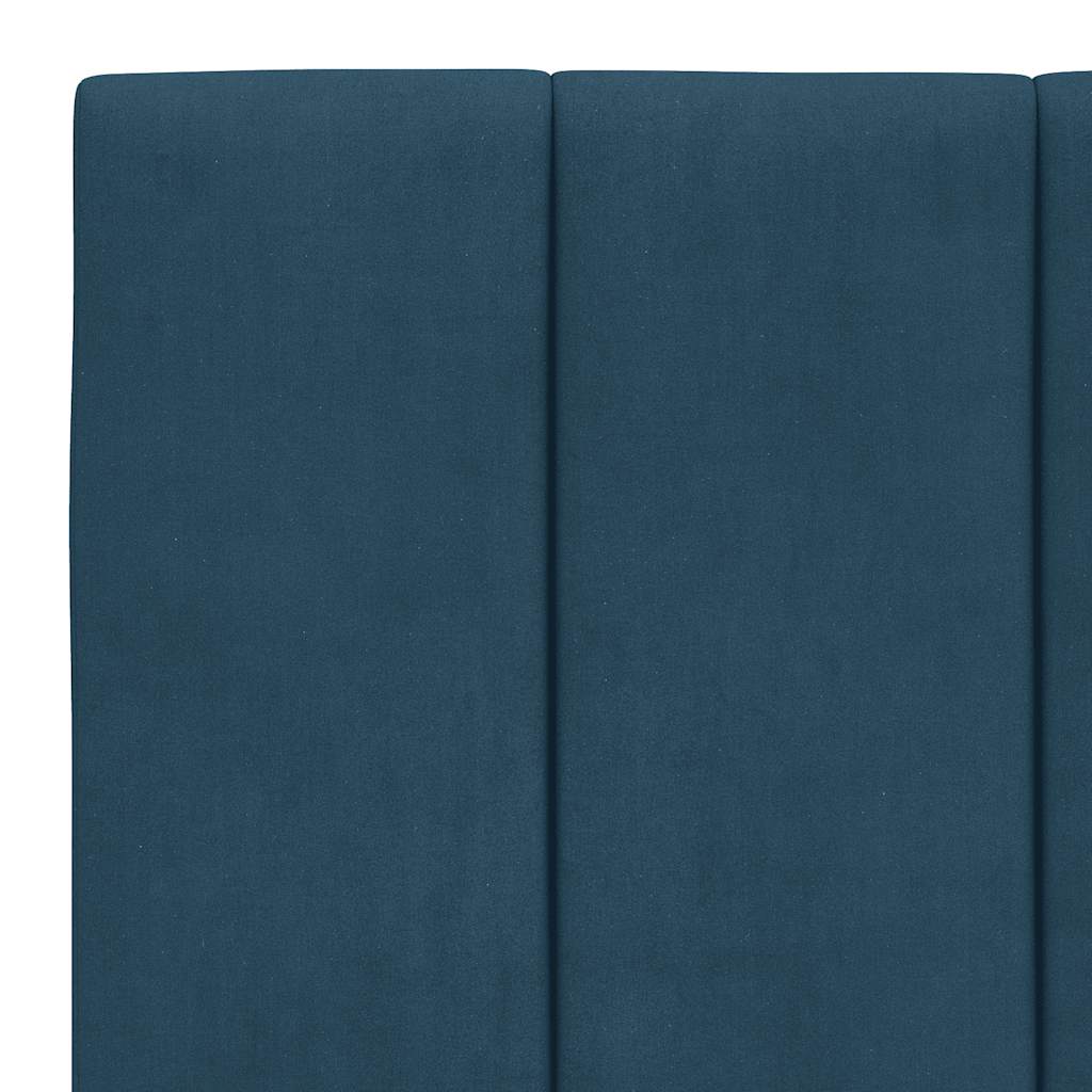 Bett mit Matratze "Hanko" Blau 100x200 cm Samt