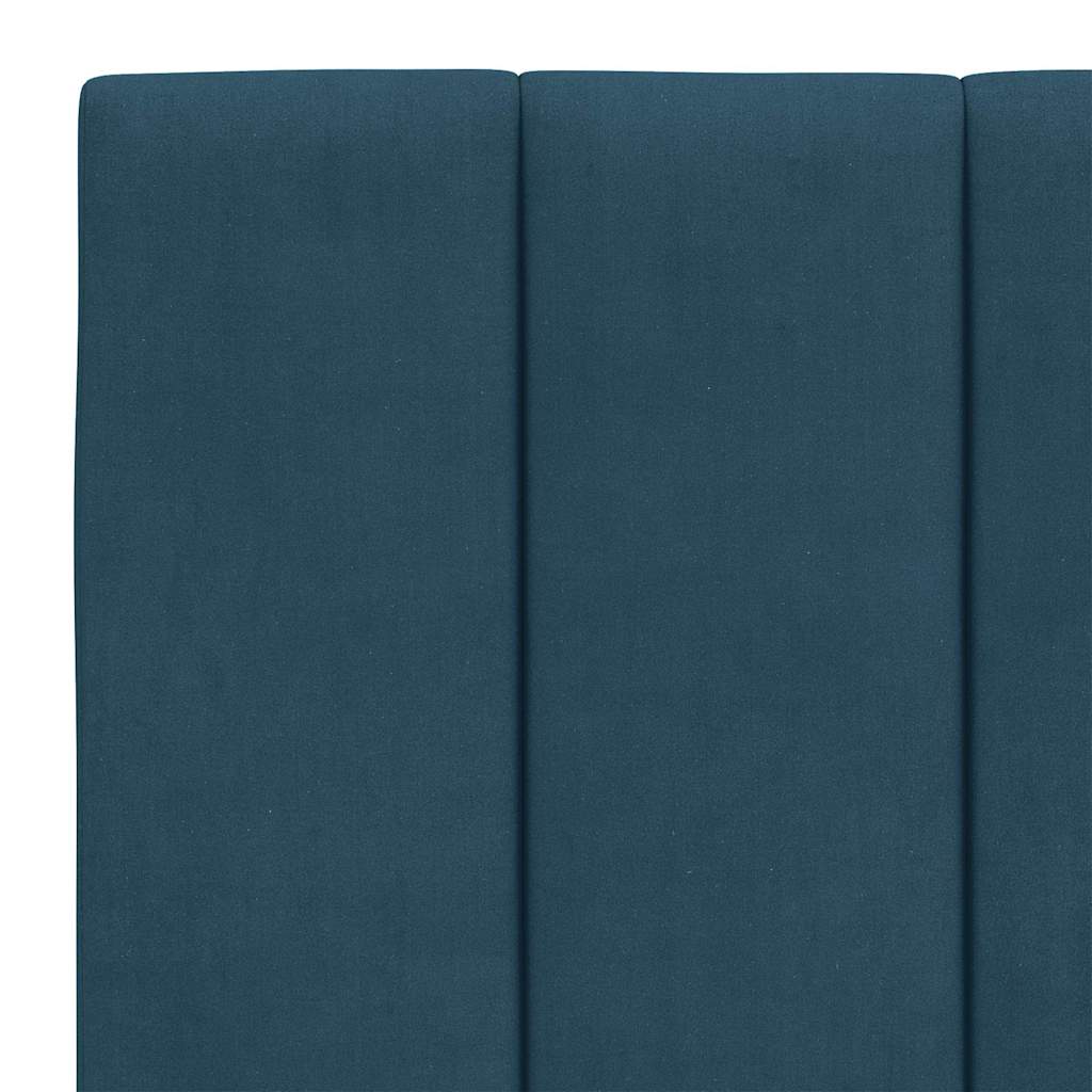 Bett mit Matratze "Hanko" Blau 120x200 cm Samt