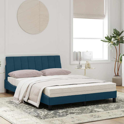 Bett mit Matratze "Hanko" Blau 120x200 cm Samt