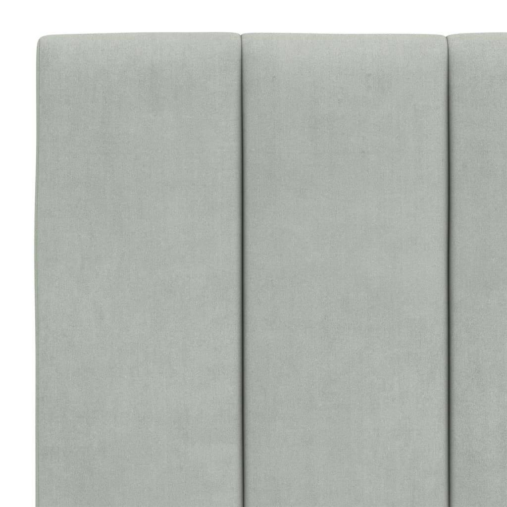 Bett mit Matratze "Hanko" Hellgrau 140x190 cm Samt