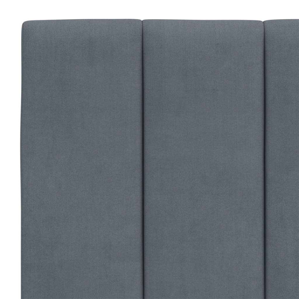 Bett mit Matratze "Hanko" Dunkelgrau 140x190 cm Samt