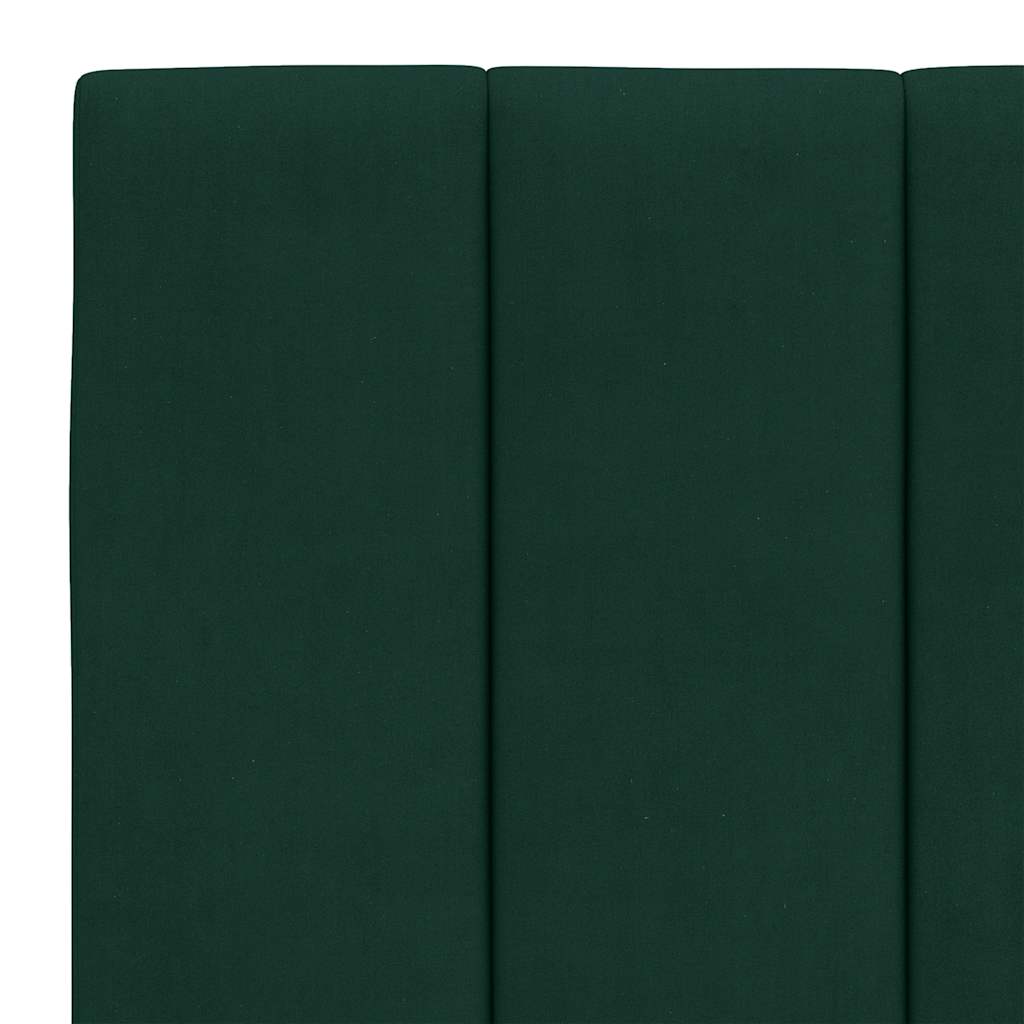 Bett mit Matratze "Hanko" Dunkelgrün 140x190 cm Samt