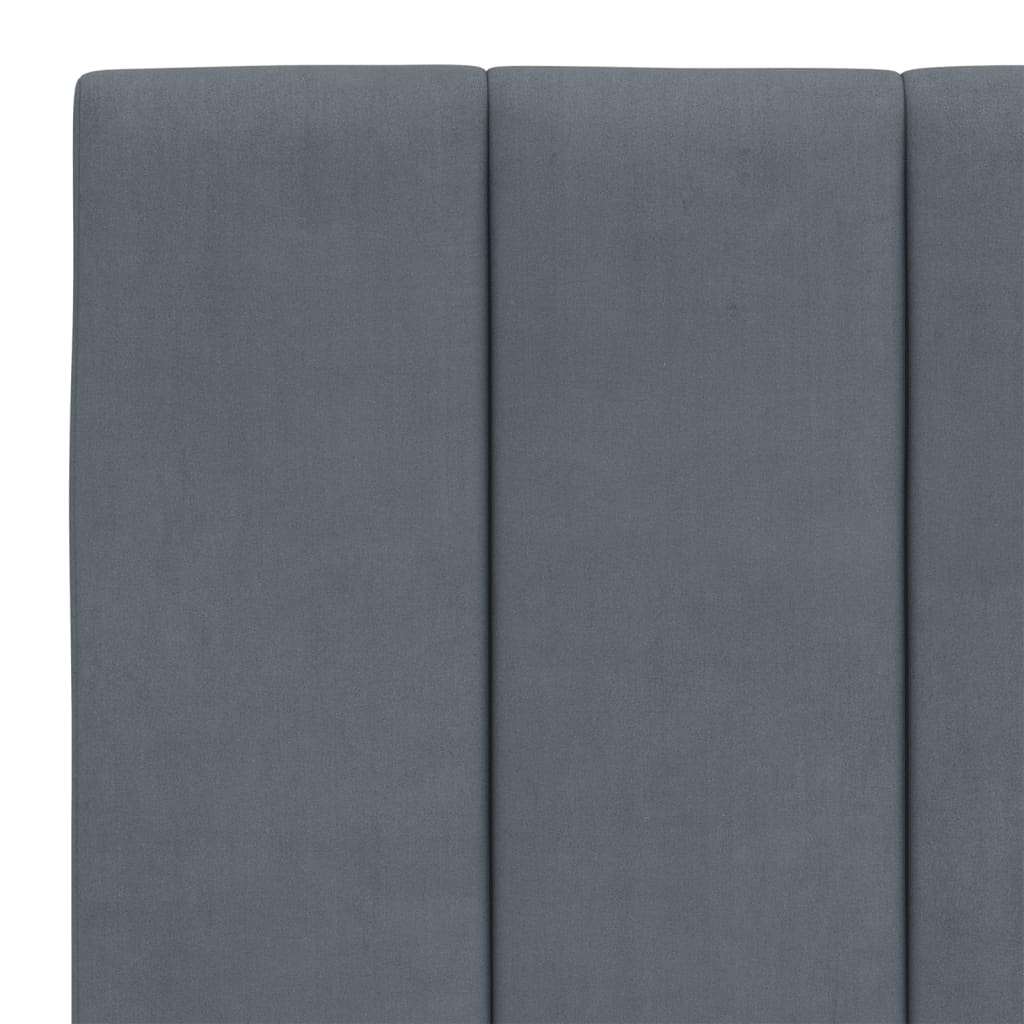 Bett mit Matratze "Hanko" Dunkelgrau 140x200 cm Samt