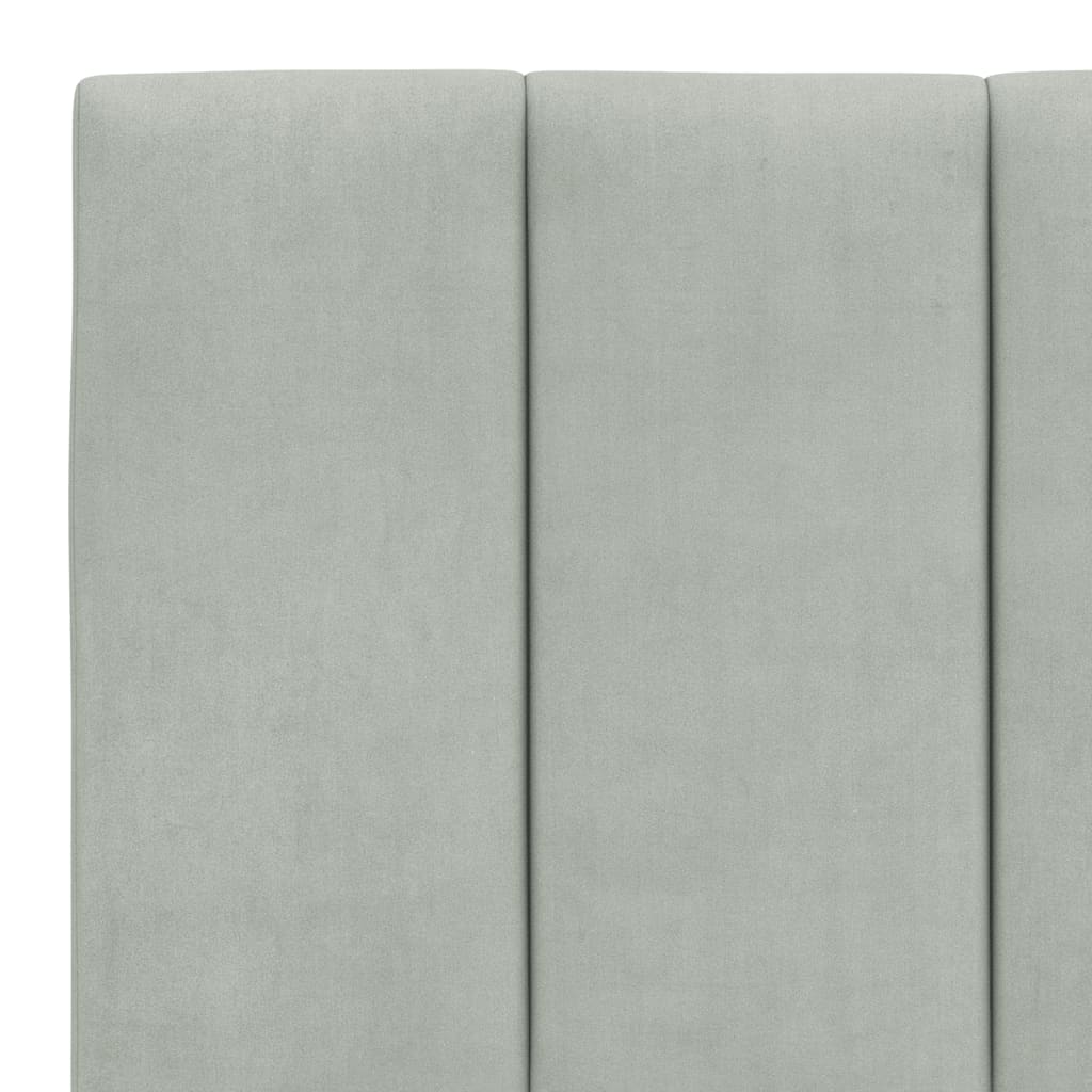 Bett mit Matratze "Hanko" Hellgrau 160x200 cm Samt