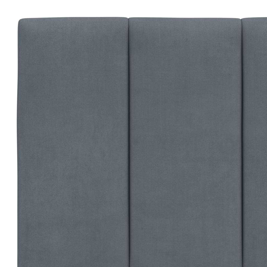 Bed with mattress dark grey 160x200 cm velvet