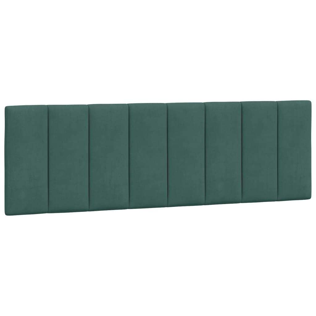 Lit avec matelas "Hanko" vert foncé 160x200 cm velours