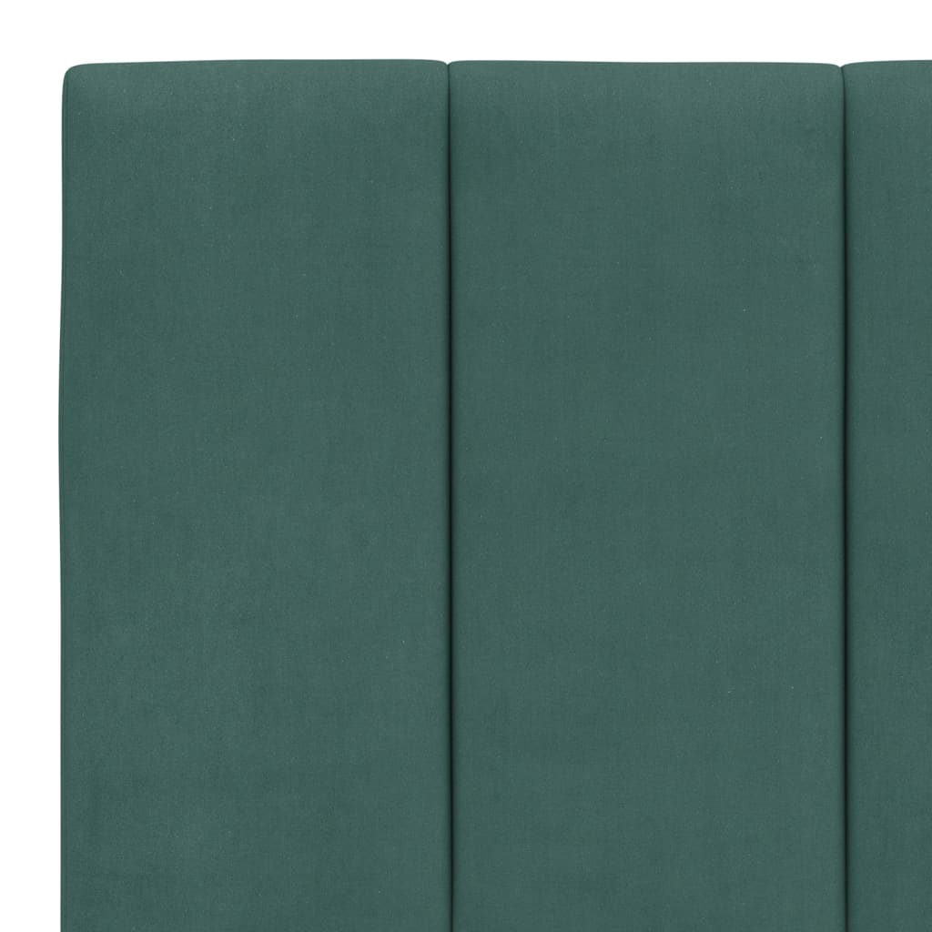 Lit avec matelas "Hanko" vert foncé 160x200 cm velours