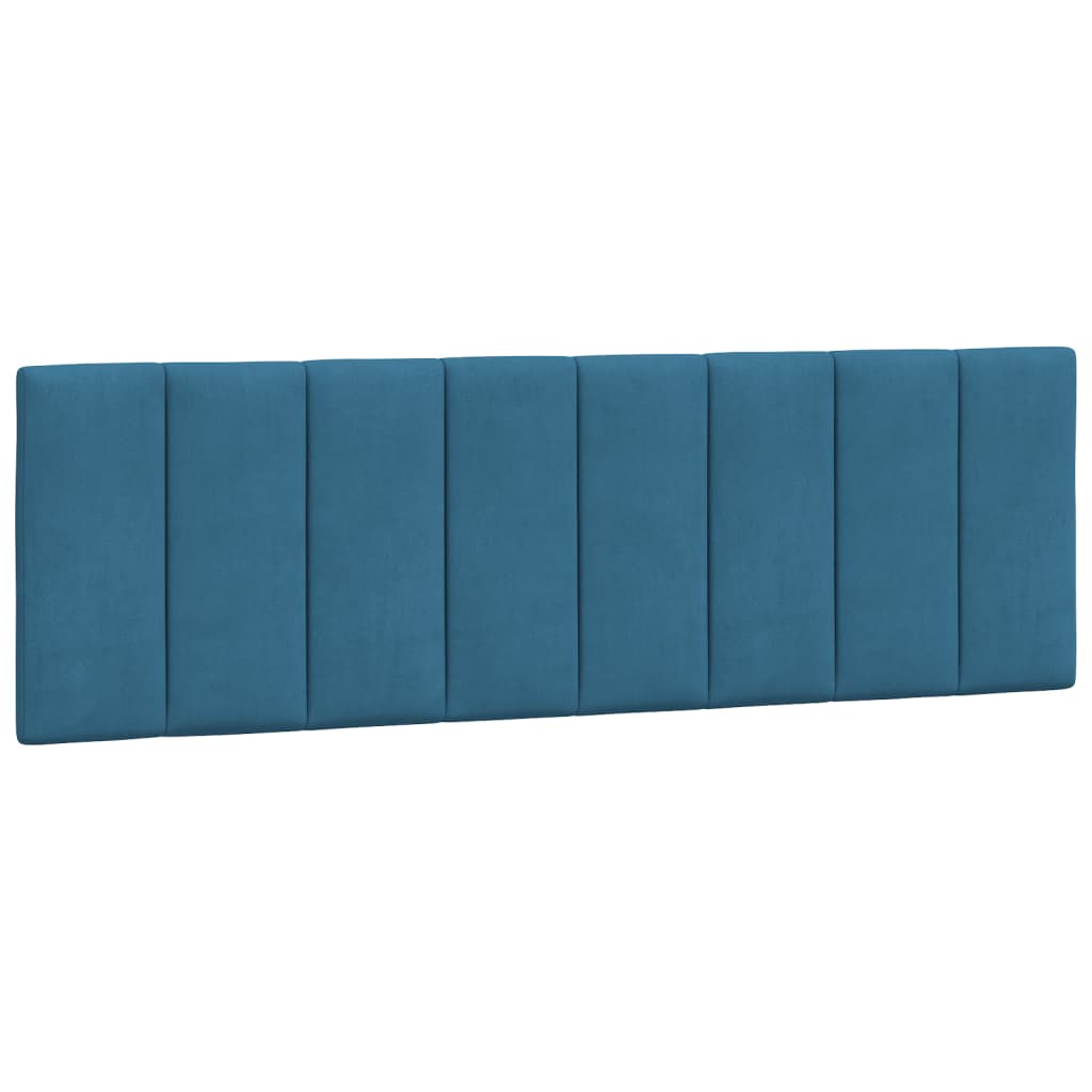 Bett mit Matratze "Hanko" Blau 160x200 cm Samt