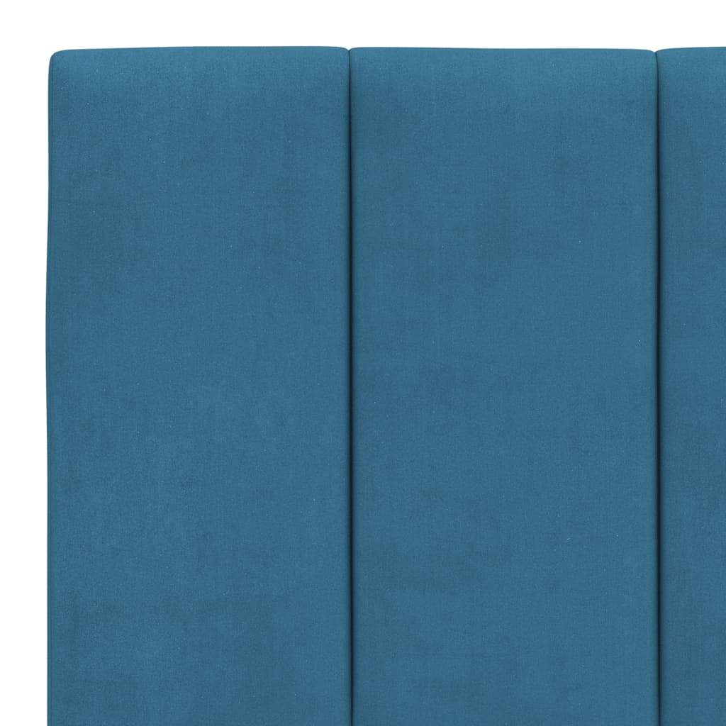 Bett mit Matratze "Hanko" Blau 160x200 cm Samt