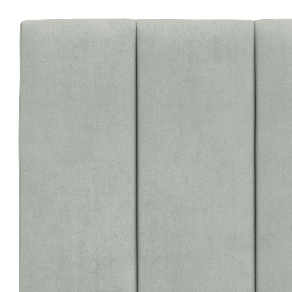 Bett mit Matratze "Hanko" Hellgrau 180x200 cm Samt