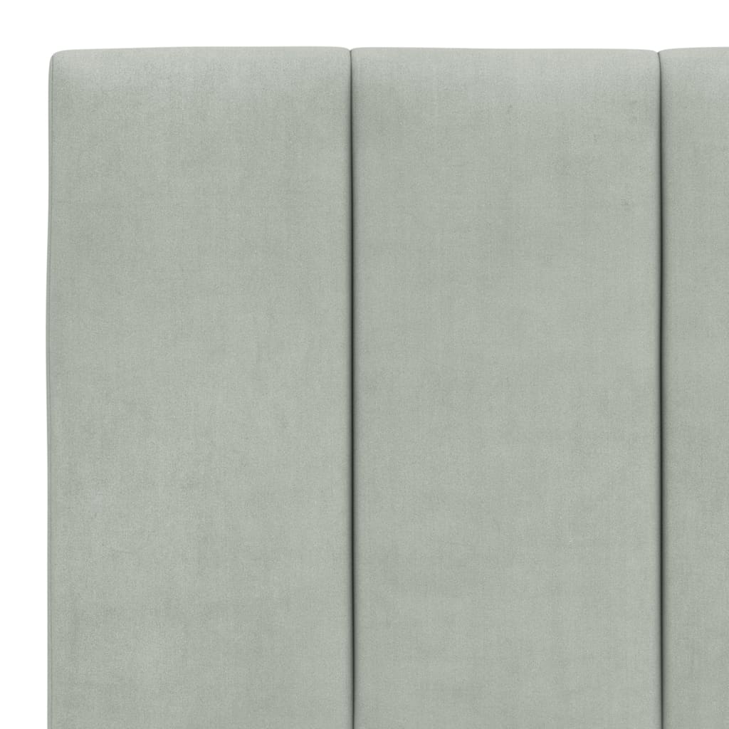 Bett mit Matratze "Hanko" Hellgrau 200x200 cm Samt