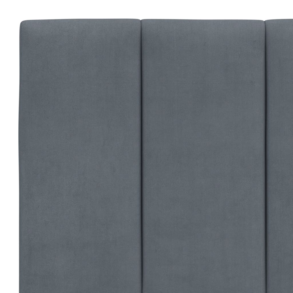 Bett mit Matratze "Hanko" Dunkelgrau 200x200 cm Samt