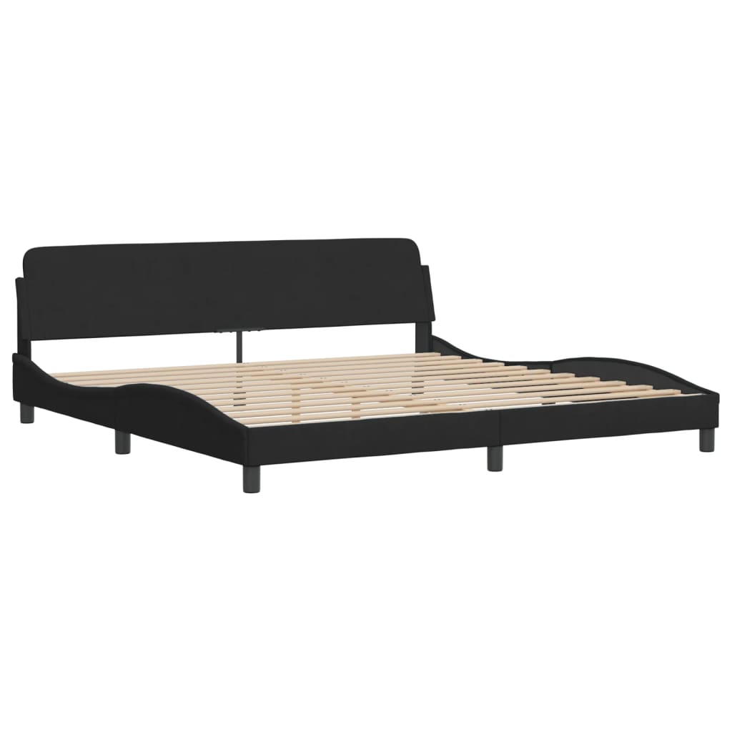 Bett mit Matratze "Hanko" Schwarz 200x200 cm Samt