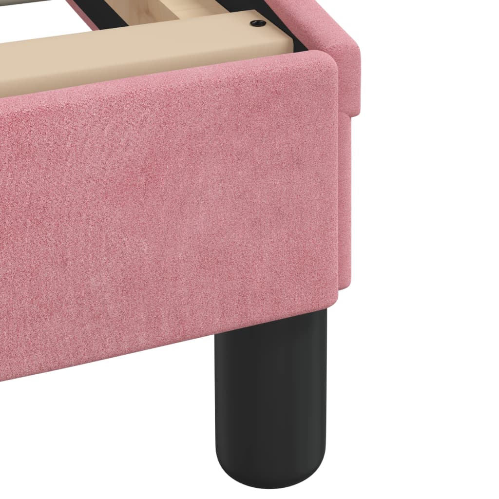 Bed with mattress pink 80x200 cm velvet