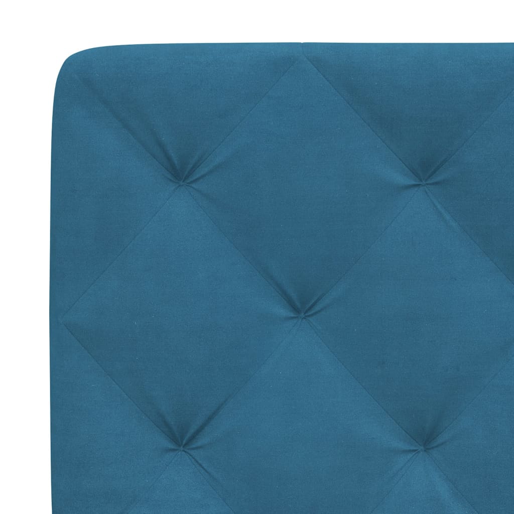 Bed with mattress blue 90x190 cm velvet