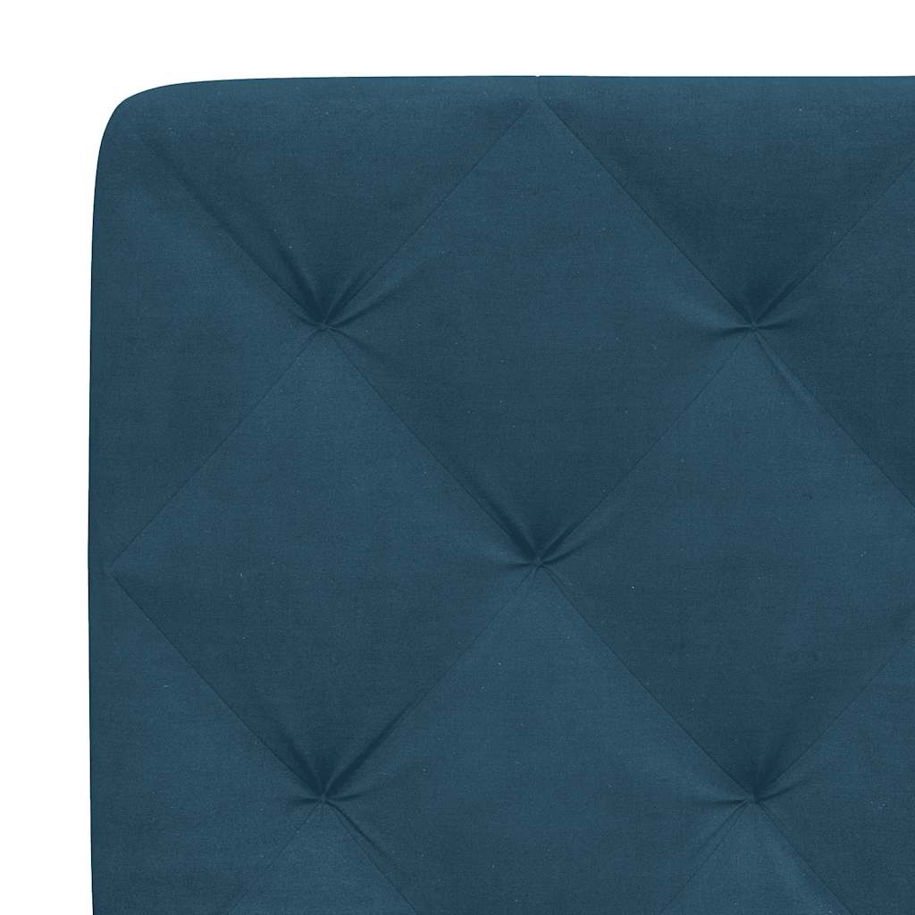 Bett mit Matratze Blau 140x190 cm Samt