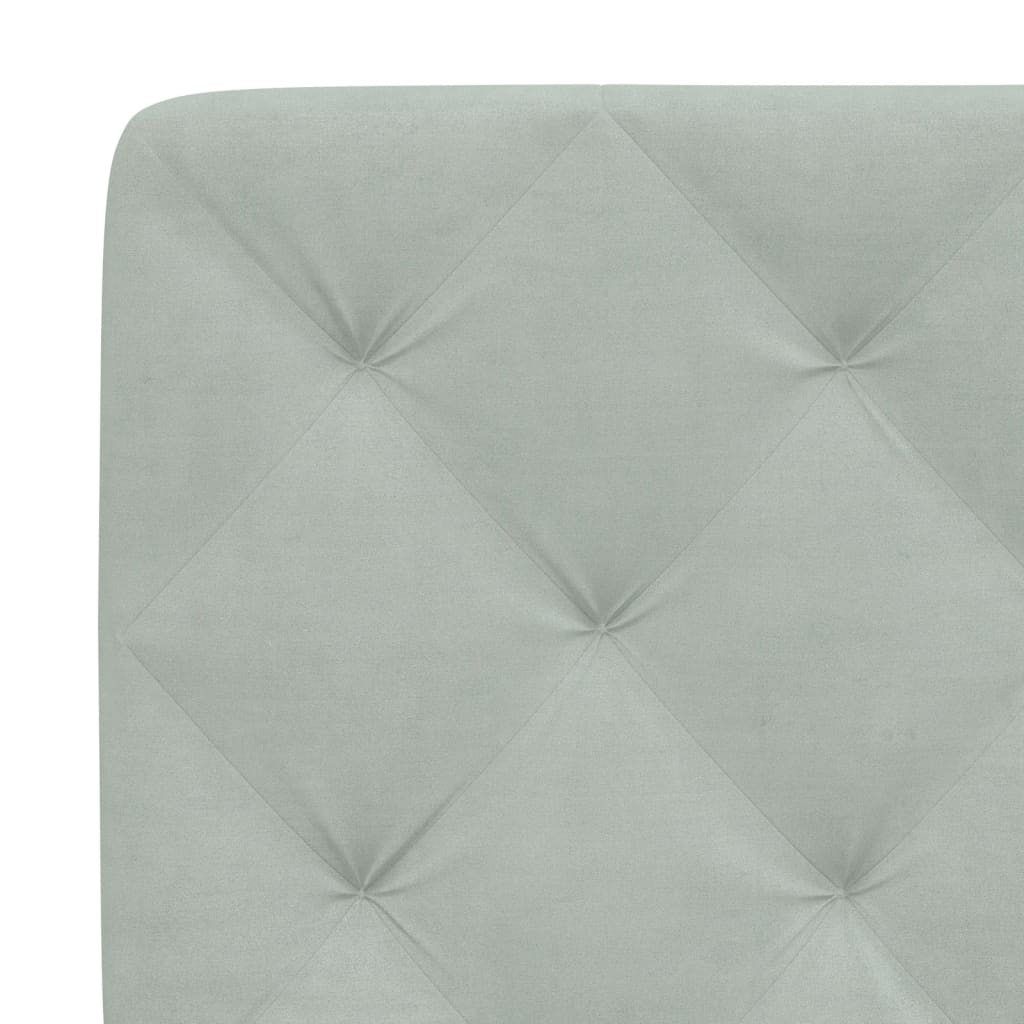 Bett mit Matratze Hellgrau 200x200 cm Samt